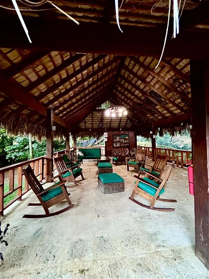Covered rancho with rocking chairs