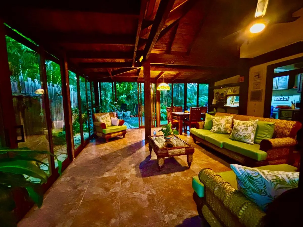 Living room open to the garden